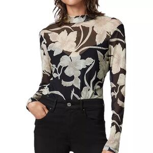 AllSaints Jardin Elia Floral Mesh Bodysuit